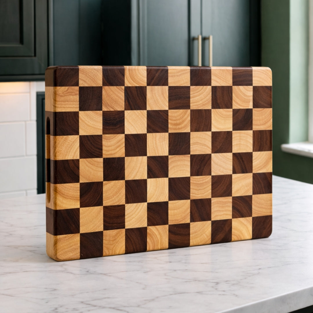 Checkerboard chopping board - Deer and Oak signature collection - display board - charcuterie board