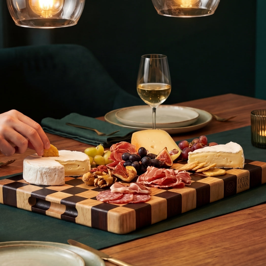 
                  
                    Checkerboard chopping board - Deer and Oak signature collection - display board - charcuterie board
                  
                