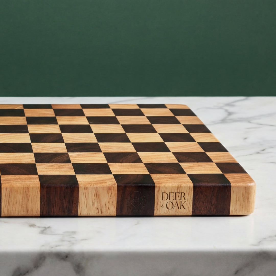 
                  
                    Checkerboard chopping board - Deer and Oak signature collection - display board - charcuterie board
                  
                