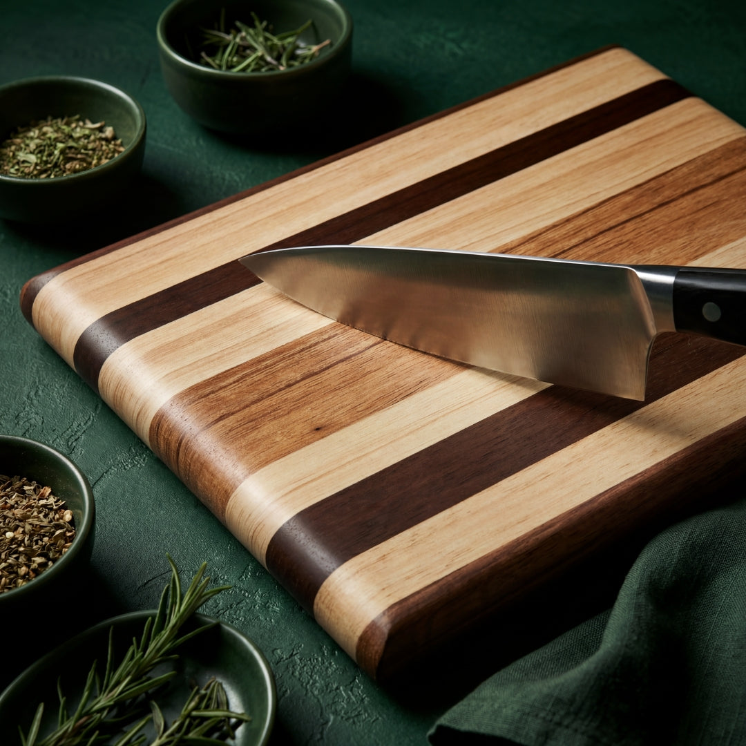 
                  
                    racing stripe acacia chopping board - Deer and Oak signature collection - display board - charcuterie board
                  
                