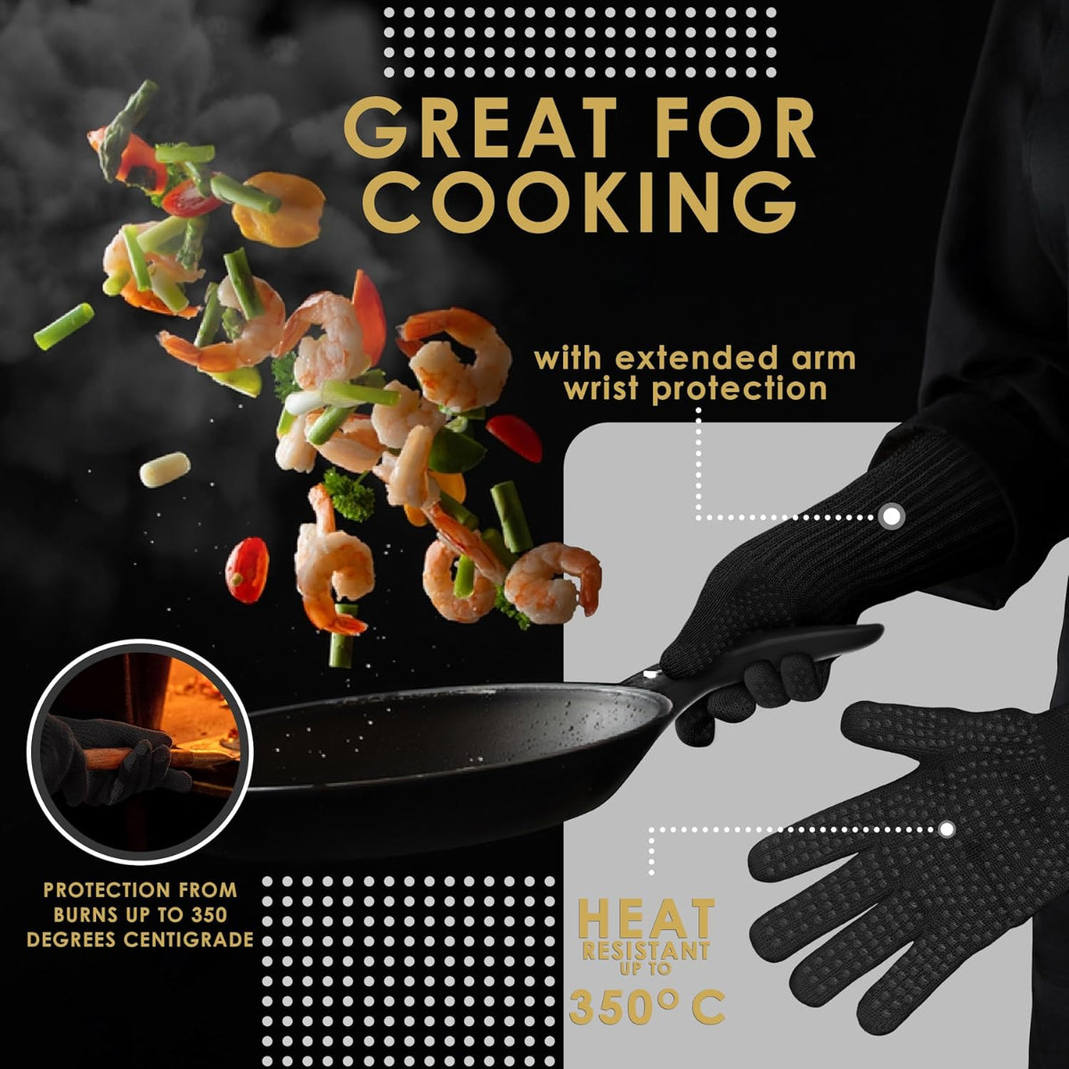 
                  
                    Deer and Oak oven gloves with extra wrist protection - durable extreme heat oven gloves - silicone grip oven gloves for kitchen
                  
                