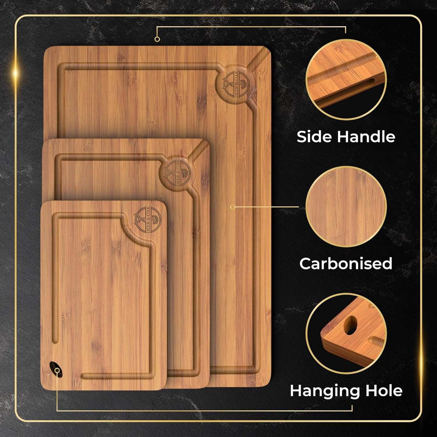 
                  
                    3-piece Carbonised Bamboo Chopping Board Set
                  
                