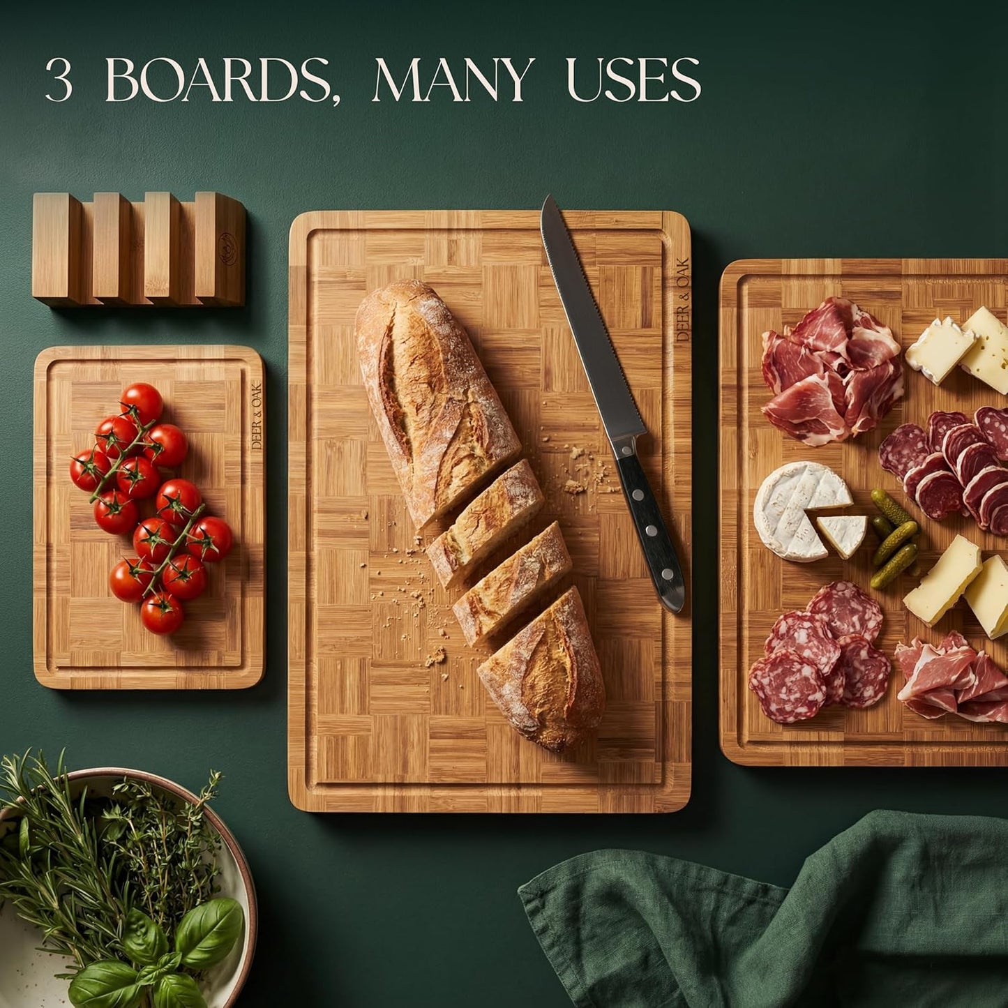 
                  
                    3-Piece Carbonised Bamboo Chopping Board Set
                  
                