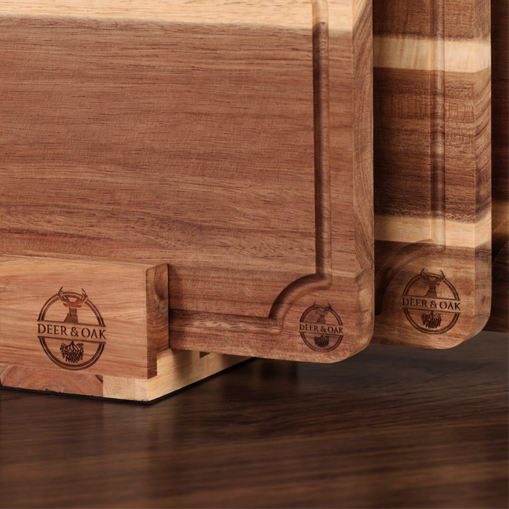 
                  
                    3-Piece Acacia Wood Chopping Board Set with Stand
                  
                