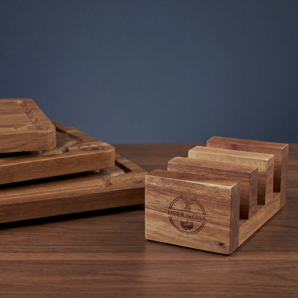 
                  
                    3-Piece Acacia Wood Chopping Board Set with Stand
                  
                