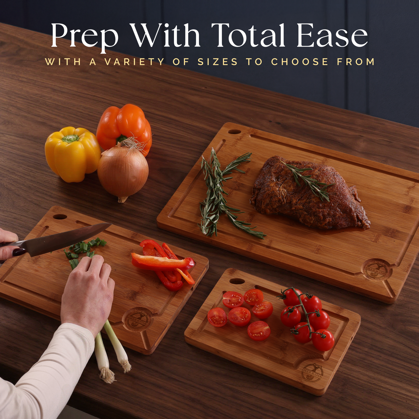 
                  
                    Deer and Oak 3-piece carbonised bamboo chopping board set
                  
                