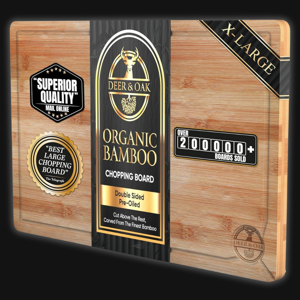 Deer and Oak bamboo chopping board - bamboo cutting board - cheese board - charcuterie board - kitchen chopping board - durable wood chopping board