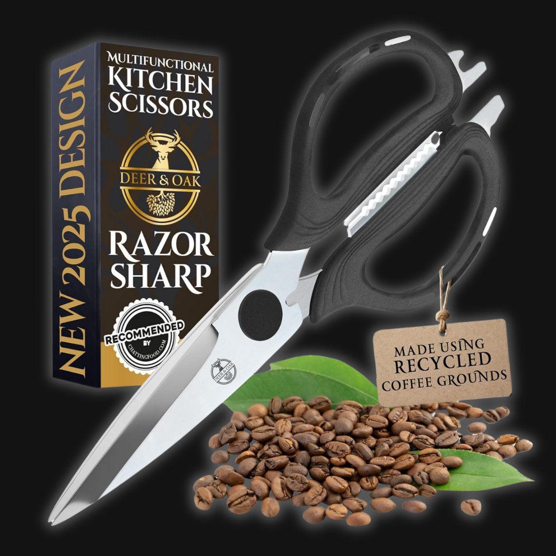 Deer and Oak kitchen scissors - sustainable meat scissors - plastic free scissors - meat and herb scissors.