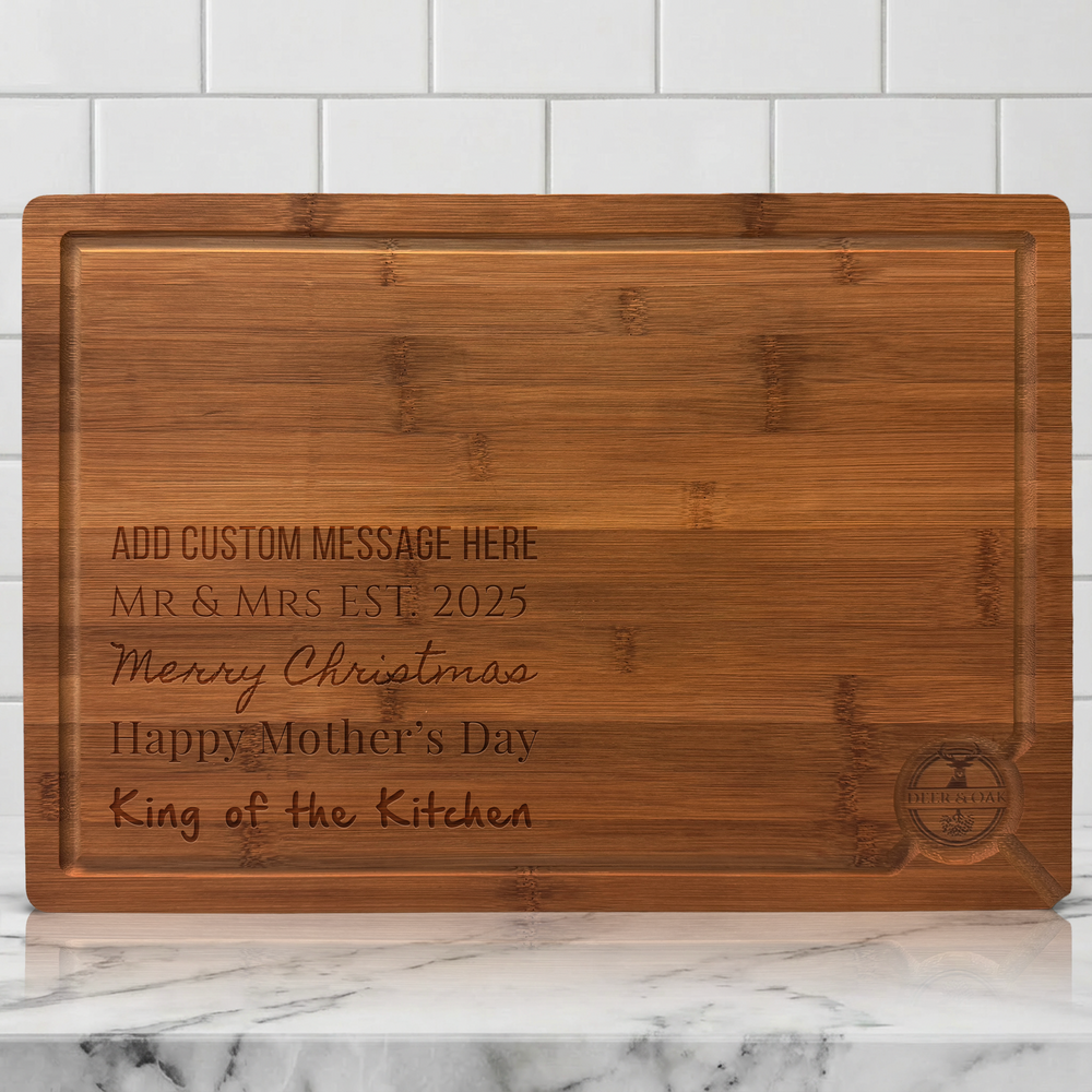 Personalised carbonised bamboo chopping board- cutting board - cheese board - charcuterie board - kitchen chopping board - durable wood chopping board