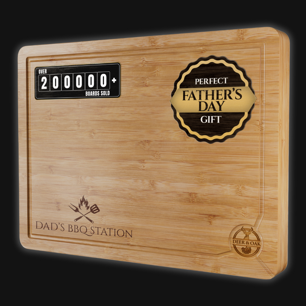 Bamboo Butcher's Block - 'Dad's BBQ Station' Custom Board
