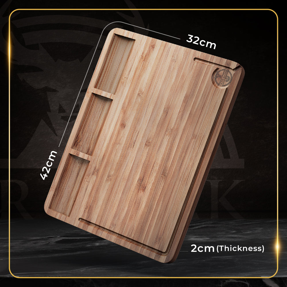 
                  
                    Organic Dual-Sided Bamboo Chopping Board with Compartments
                  
                