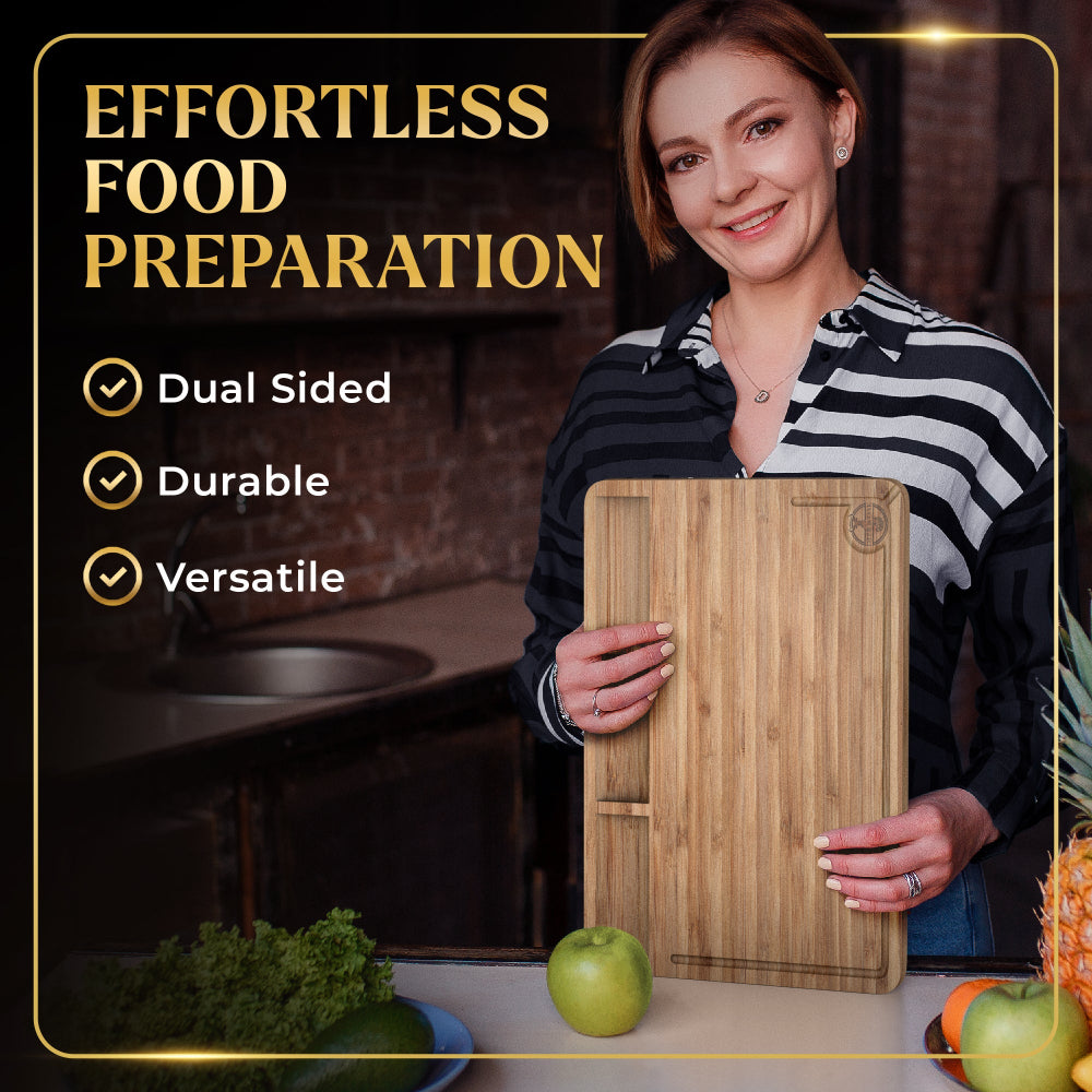 
                  
                    Deer and Oak bamboo chopping board with compartments - cutting board with sections - cheese board - charcuterie board - kitchen chopping board - durable wood chopping board
                  
                