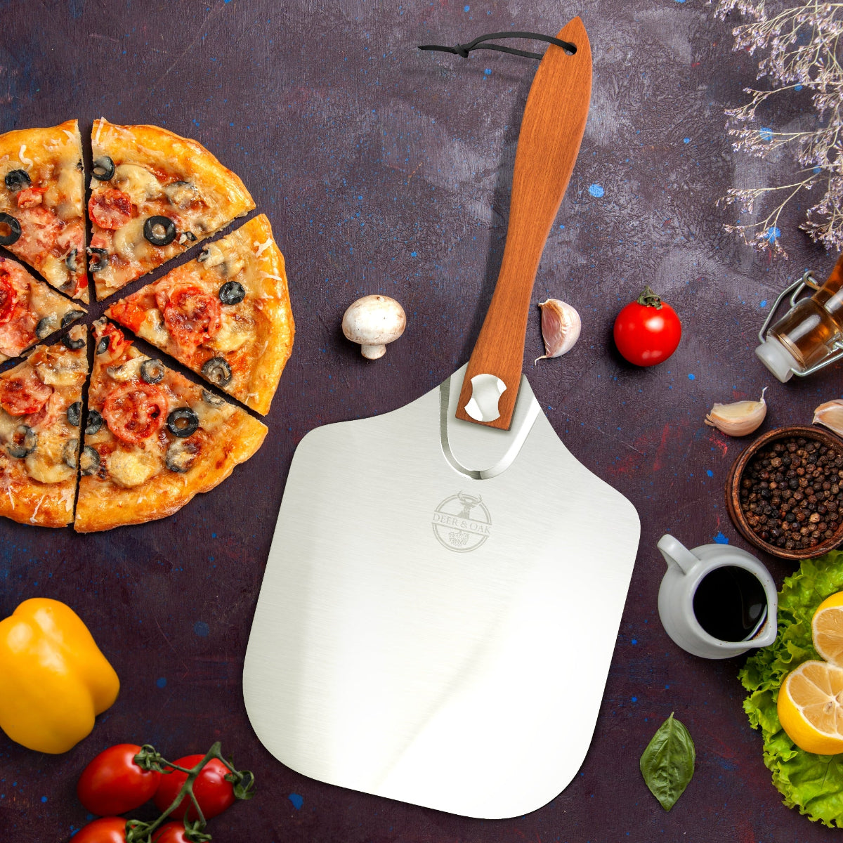 
                  
                    Deer and Oak pizza peel - aluminium pizza peel for pizza oven - pizza oven accessories - pizza making tool - metal pizza lifter - pizza paddle
                  
                