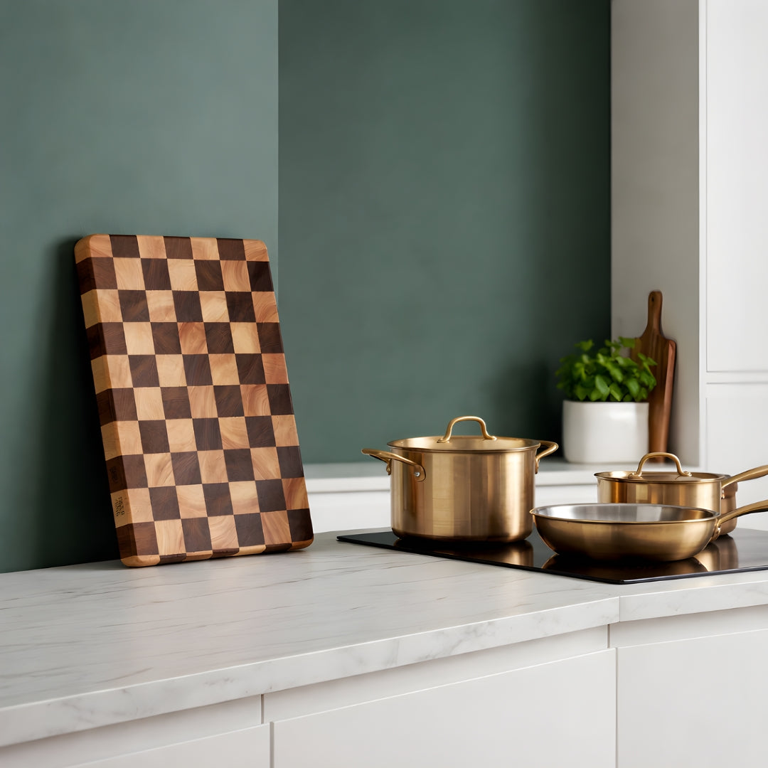 Checkerboard chopping board - Deer and Oak signature collection - display board - charcuterie board