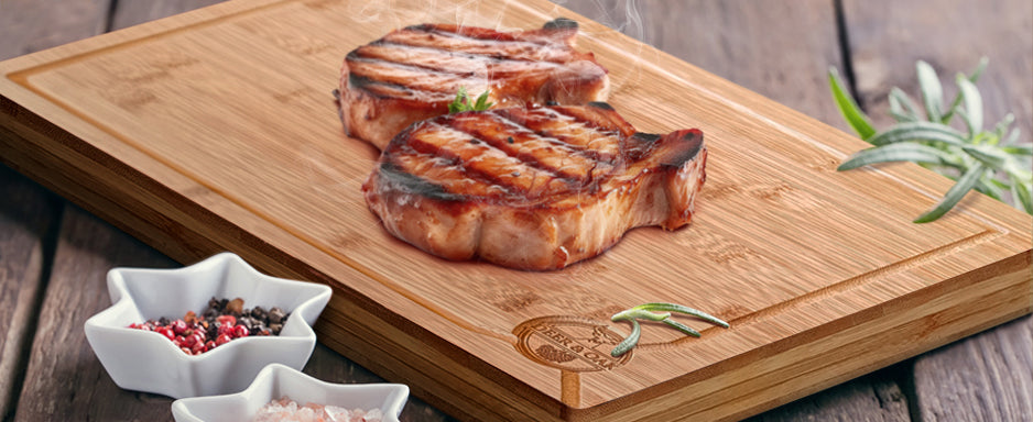 Deer & Oak Premium Butchers Block (40 x 30 x 4cm) Extra Thick - Large Wooden Chopping Board - Chopping Board Wood - Wooden Cutting Board - Butchers Block Chopping Board - Wood Chopping Boards