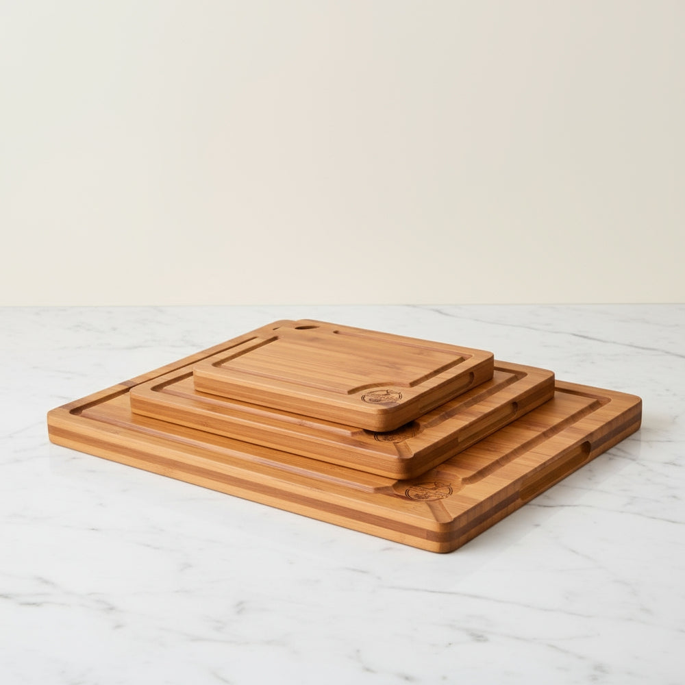 3-piece Carbonised Bamboo Chopping Board Set – Deer Oak